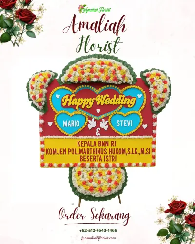 Karangan Papan Bunga Pernikahan di Telukbelukar